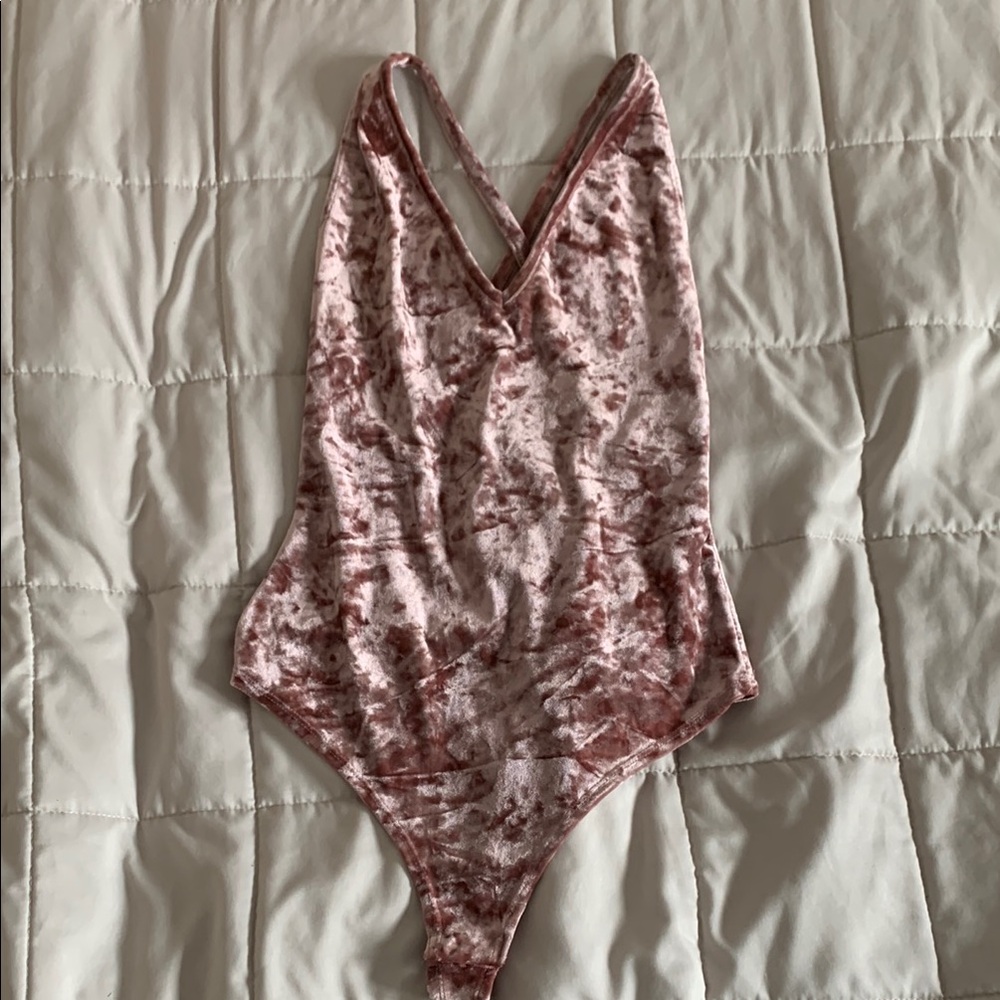 Velvet Plunge-neck Bodysuit